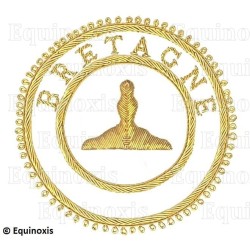 Badge / Macaron GLNF – Grande tenue provinciale – Premier Grand Surveillant – Bretagne – Brodé main